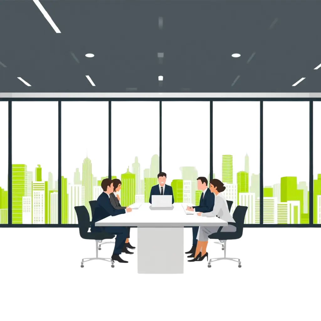 A marketing professional at a conference room with exes symbolizing how a 90-day action plan helps professional services teams manage complex SEO content strategies at scale.