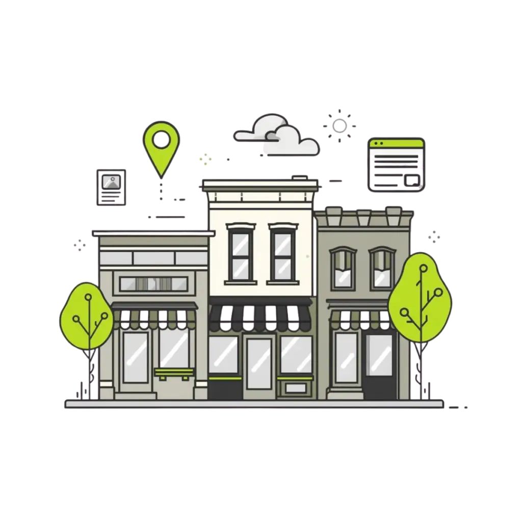 Illustration of a Local Business to help achieve SEO content at scale and attract more local customers.