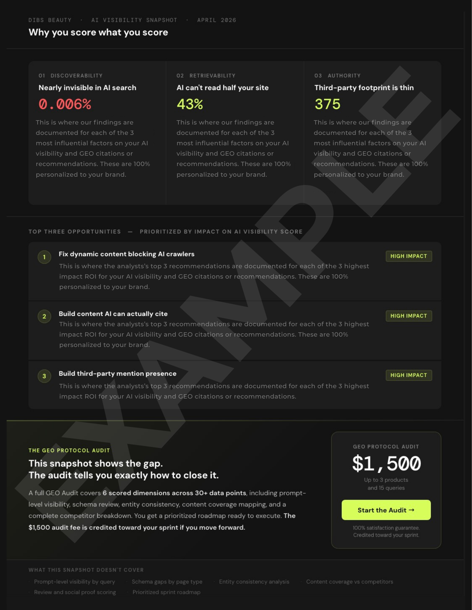 Free AI Visibility Snapshot — Page 2 Example